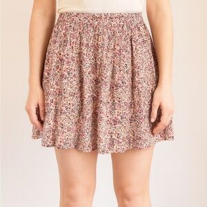 Xhilaration Size XS Pink Micro Floral Button Front Mini Skirt